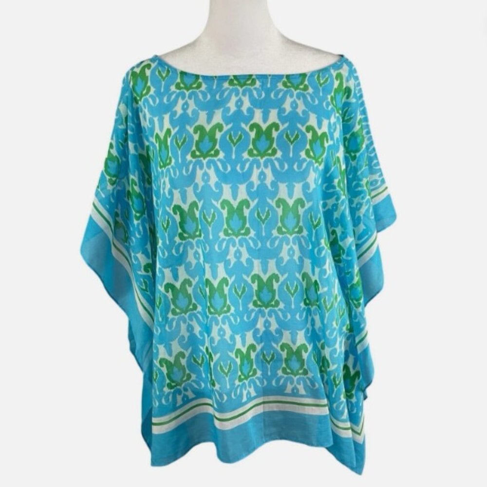 NWT | Talbots Lightweight  Silk / Cotton Coverup / Poncho / Shawl | L | Festive